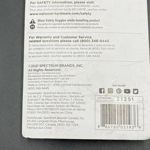 National Hardware Ornamental Screw Hook and Hinges 1/2" x 4" Black New - Picture 6 of 6